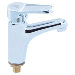 Single Lever Basin Pillar Cock (Round+)